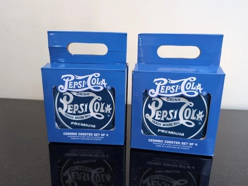New Pepsi-Cola Ceramic Coaster Set Of 8 Drink Coasters Vintage Logo Design 2024