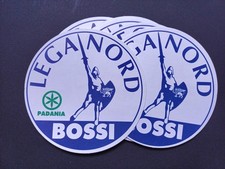 LOTTO DI N* 10 ADESIVI GADGETS "BOSSI-LEGA NORD" ORIGINALI ANNI '90 - NUOVI!