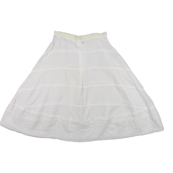 Piazza Sempione Skirt Womens MEDIUM White Circle A-Line Italy Elastic Waist M