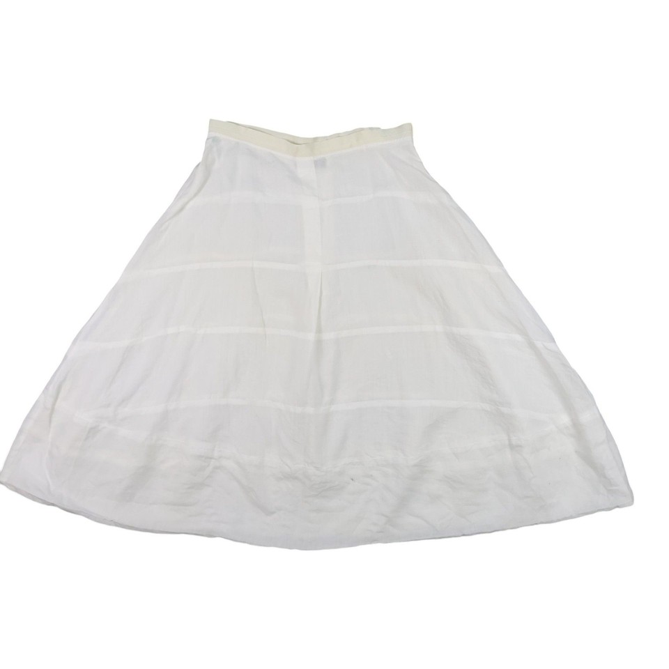 Piazza Sempione Skirt Womens MEDIUM White Circle A-Line Italy Elastic Waist M