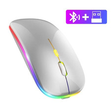 RGB Bluetooth Wireless Mouse Rechargeable Ergonomic USB for PC Laptop iPad
