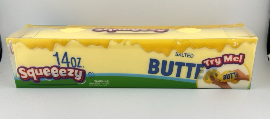 New Squeeezy Squishy Stretchy Jumbo Butter Stick Stress Reliever Toy 10.5" NIB