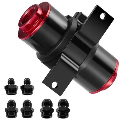 Inline 100 Micron Fuel Filter with 6/8/10AN Adapter Bracket Clamp 50MM Universal