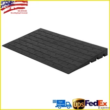 4" Rise Rubber Threshold Ramp Door Ramp Curb Ramp with 3 Cord Channels Driveway