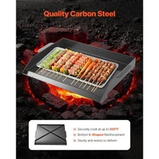VEVOR Carbon Steel Griddle, 22x16 inch Universal Flat Top Rectangular Plate, Gas