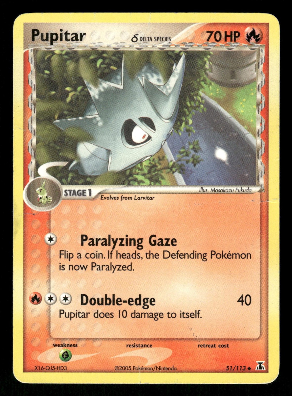 Pupitar 51/113 HP Uncommon Delta Species 2005 Pokemon TCG