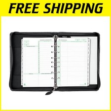 Compact Black Desk Organizer, Faux Leather