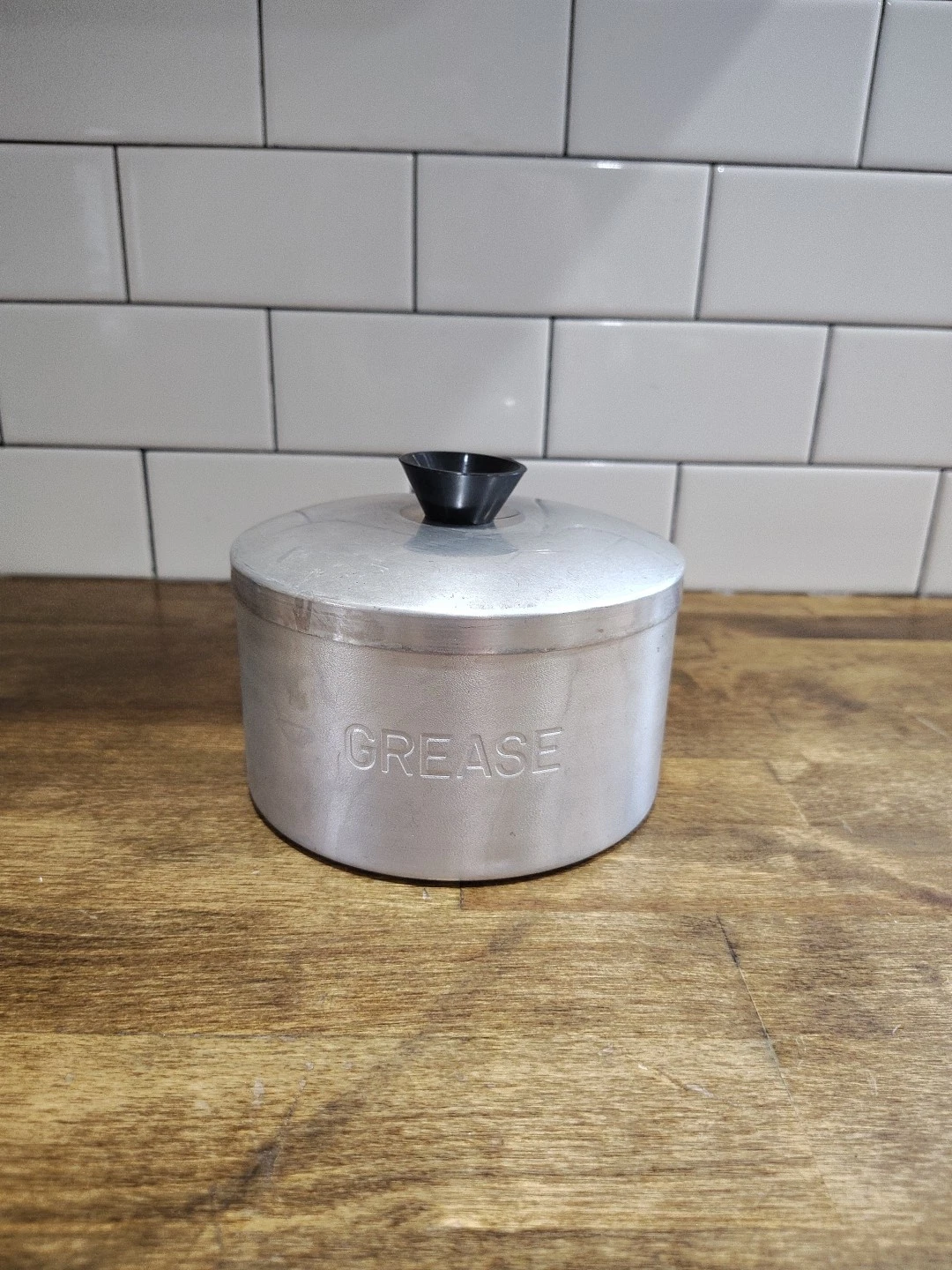 Vintage Aluminum Kitchen Grease Storage Container With Strainer
Opens in a new window or tab