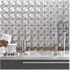Self-Adhesive Mosaic Tiles - Stainless Steel Finish