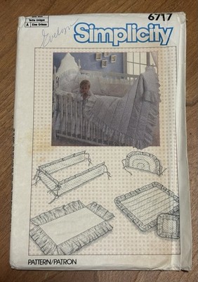 Simplicity 6717 Size  One Size   Babies Crib Accessories FACTORY FOLDED VINTAGE