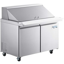 48" 2 Door Mega Top Stainless Steel Refrigerated Sandwich Prep Table