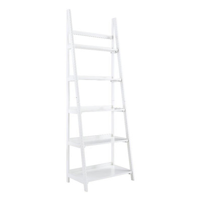 Linon Samantha Wood Five Shelf Bookcase in White