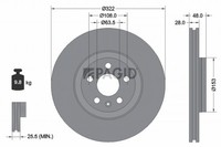 2X Bremsscheibe Pagid 55874NC FüR Volvo XC60 2 246 V90 235 S90 234 XC40 536 V60