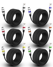 XLR Cables 25ft 6 Pack, XLR Microphone Cable Male to Female, Gold-Plated 3-Pi...