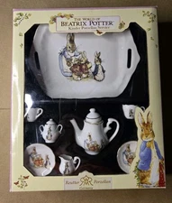 Beatrix Potter Peter Rabbit Miniature Porcelain Tea Set Reutter Porzellan 10 Pcs