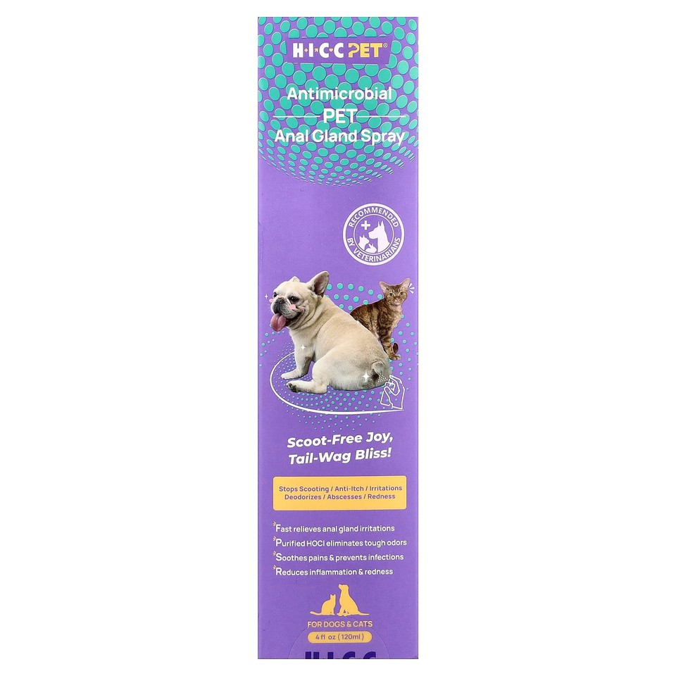 Antimicrobial Pet Anal Gland Spray, For Dogs & Cats, 4 fl oz (120 ml)