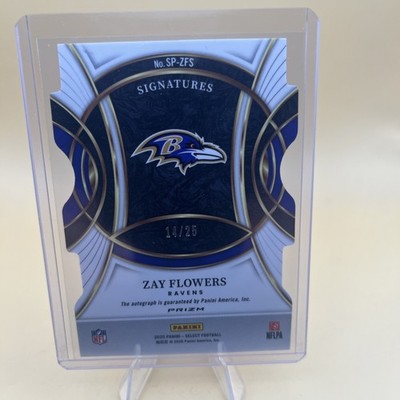 2025 Panini Select Zay Flowers Tie-Die Prizm Signatures Auto Card