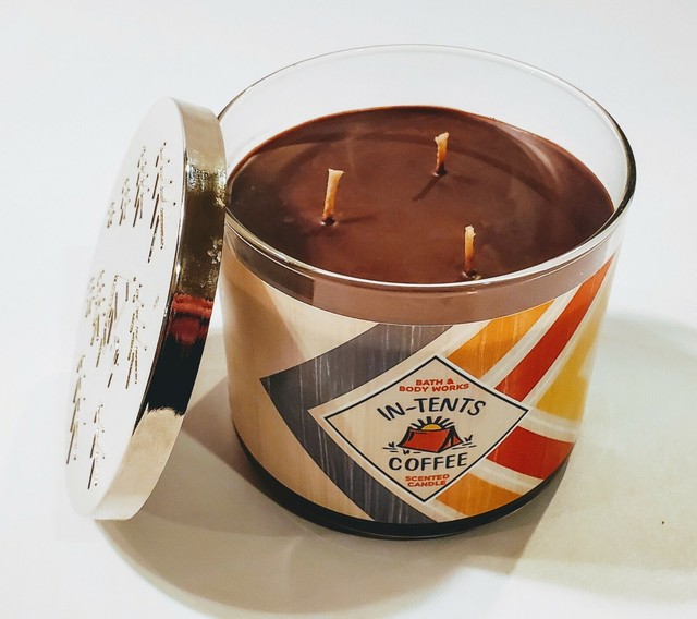 Bath & Body Works in Tents Coffee Scented Candle 3 Wick 14.5oz Paris
