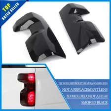 Rear Taillight Lamp Cover Trim Molded For Chevy Silverado 2019-2024 Smoked Black