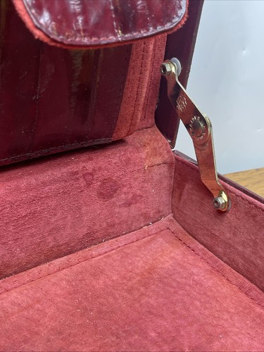 Vintage Presto Eel Skin Leather Maroon Burgundy Red Attache Briefcase - Picture 15 of 17