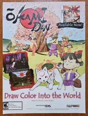 Okami Den Nintendo DS 2010 Original Capcom Print Ad - 7.75'' X 10.5''