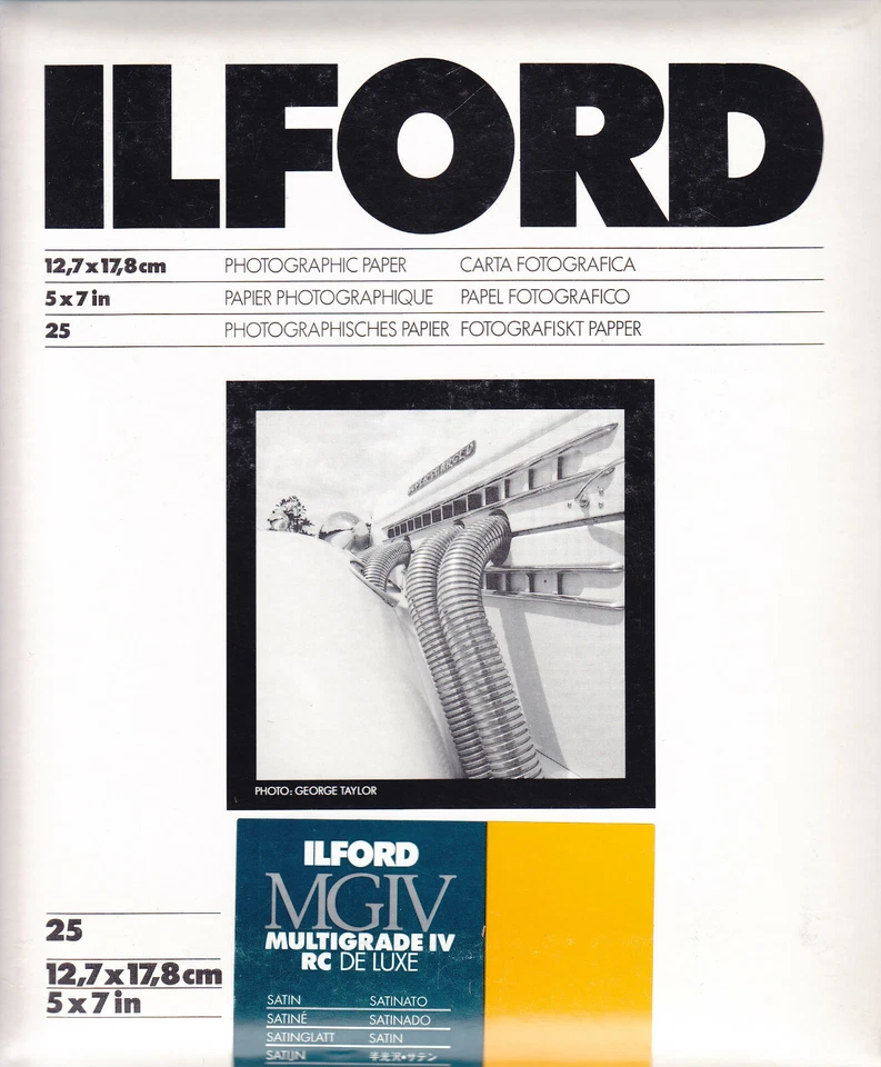 Ilford Fotopapier 12,7x17,8cm Satin MG IV RC De Luxe 25 Blatt - Vom Fachhändler