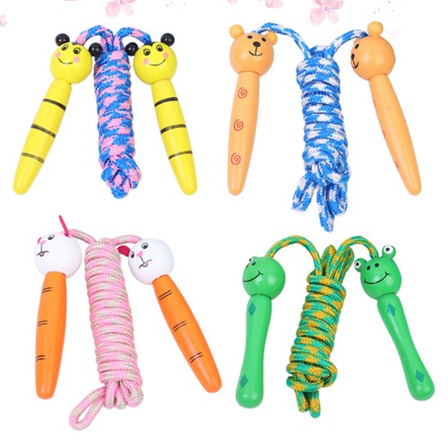 4 Pcs Jump Rope Toddler Wood Handle Jump Rope Rope Jumping Kid Jumping ...