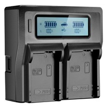 LCD Dual Channel Charger For Panasonic VW-VBG130K VW-VBG260K VW-VBG6 DU21 VBG6