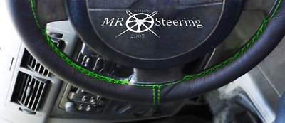 For Renault Trafic 2001-14 Genuine Leather Steering Wheel Cover Green With Double Stitch