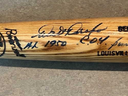 WALT DROPO BOSTON RED SOX ROY 1950 AND SAM JETHRO ATL BRAVES ROY 1950 SIGNED BAT - Picture 2 of 4