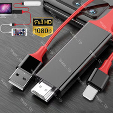 HDMI Mirroring AV Cable Phone to TV HDTV Adapter For iPhone 14 13 12 11 XR 8 7 6