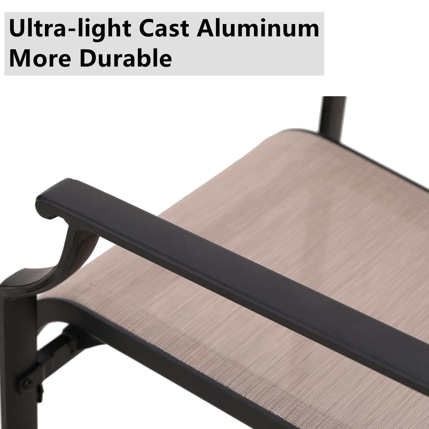 Outdoor Dining Chair Set of 4 Cast Aluminum Stackable Patio Chairs for