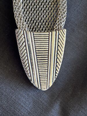 A stunning Silver Mesh Belt with Eagles Silver Mesh Metal Belt with Rolled Edges Flying Eagles 37  main image 2