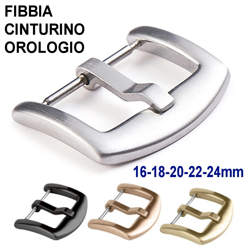 FIBBIA CINTURINO OROLOGIO ORO ARGENTO ARGENTATA NERA ROSA PESCA 16