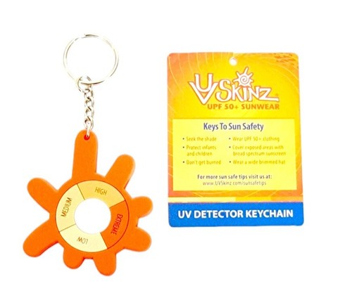 UV Skinz UV Detector Keychain Detect and Protect Skin from Sun UV Rays Keyring - Picture 2 of 7