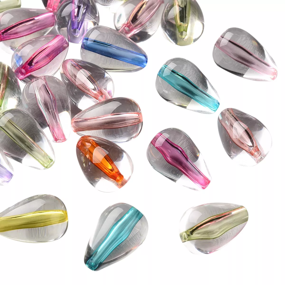 50pcs Transparent Acrylic Teardrop Beads For DIY Craft Jewelry