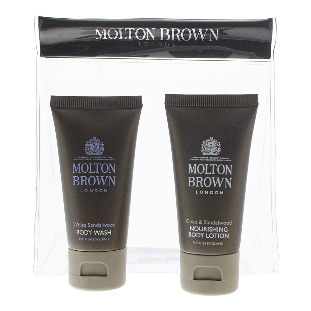 Molton Brown 1x 30ml Body Lotion 1x 30ml Body Wash Gift Set White Sandalwood