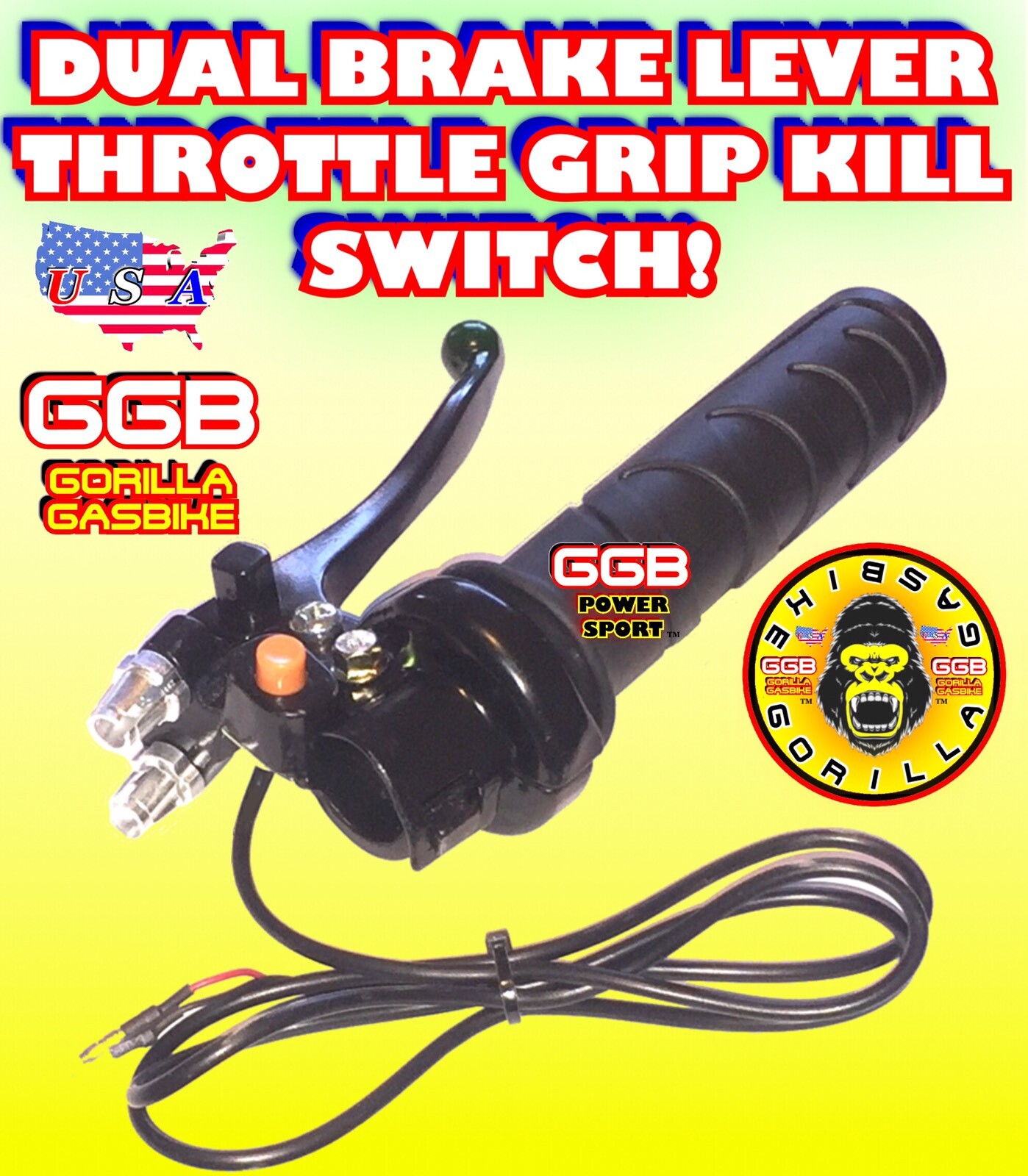 DUAL BRAKE LEVER KILL SWITCH THROTTLE FOR 66cc 80cc 2STROKE MOTORIZED