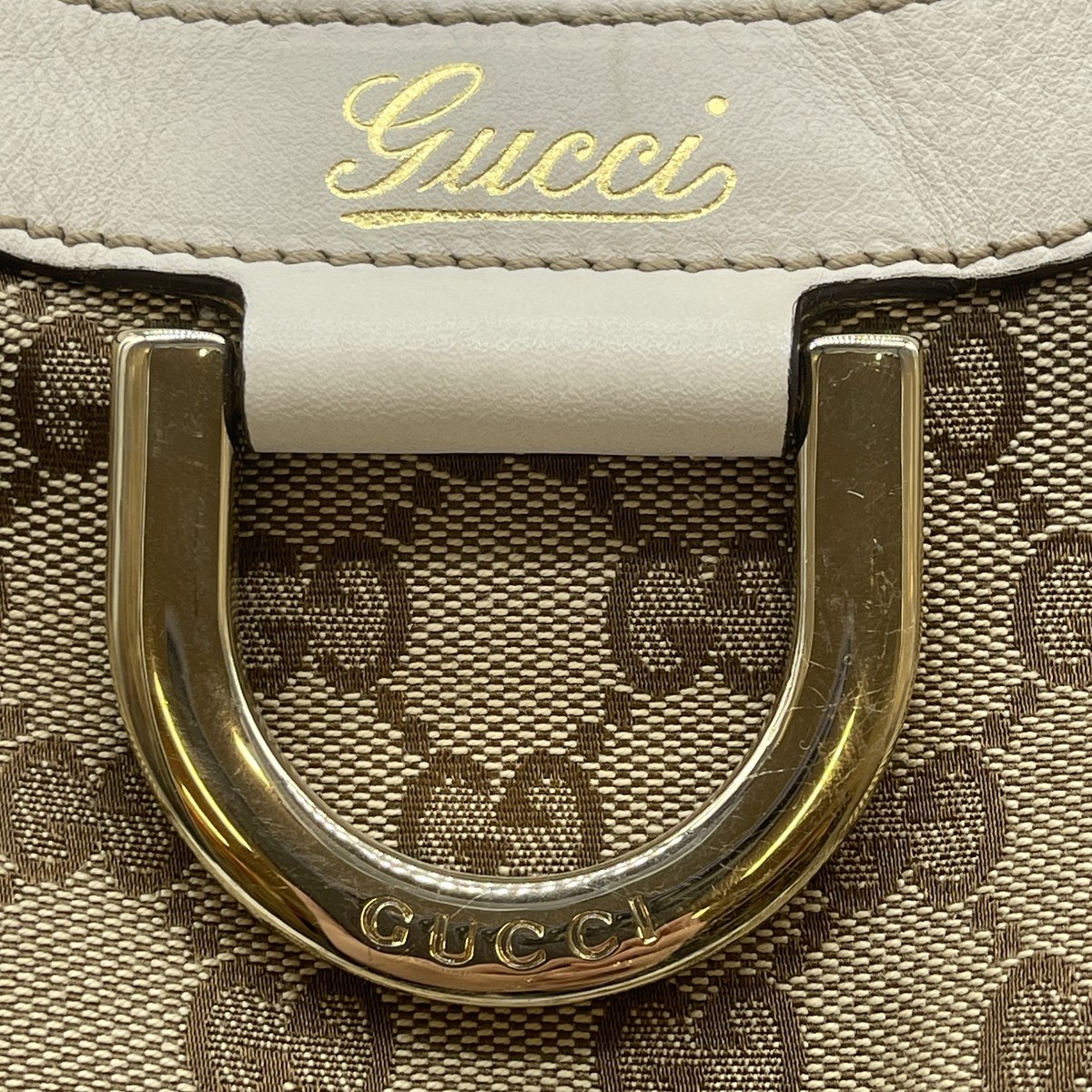 Authentic GUCCI GG Abby D-ring Shoulder Bag Beige Canvas Authentic GUCCI GG Abby D-ring Shoulder Bag Beige Canvas