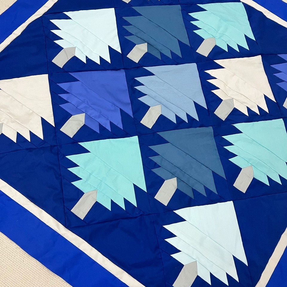 Handmade Farmhouse Christmas Tree Quilt Top 47x47" PiecedBABY/BED/Wall