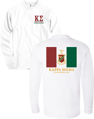 Kappa Sigma Fraternity Flag Bella + Canvas Long Sleeve Shirt NEW