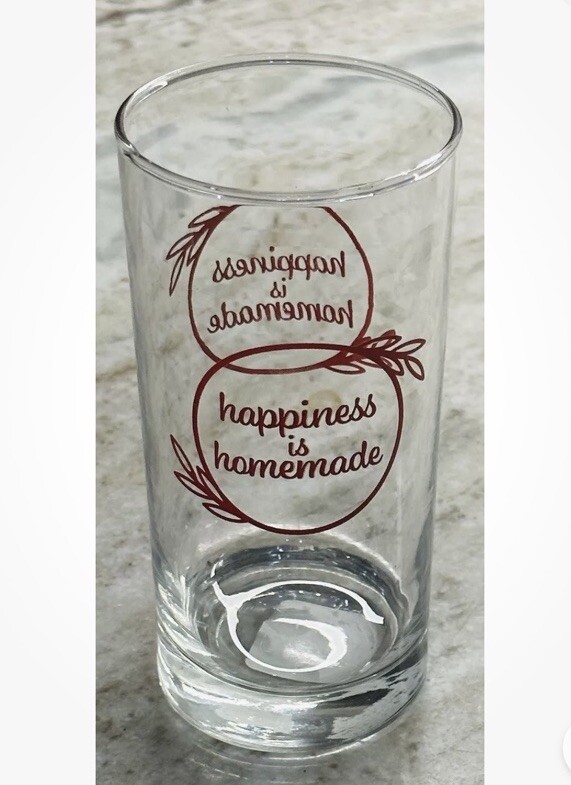 Happiness Is Homemade 16.3oz Clear Inspirational Drinking Glass Tumbler