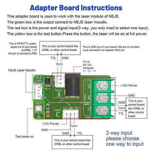 KITS DE MÓDULO GRABADOR LÁSER NEJE N30610 PARA GRABADOR LÁSER CNC - SALIDA 2,5 W 30X60 - Imagen 4 de 8