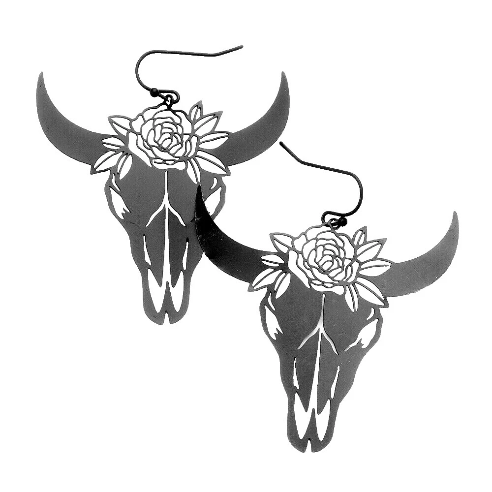 Animales e insectos Chapado en Plata Pendientes de Moda Negro