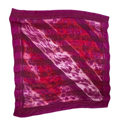David Jones Square Tie Dye Scarf One Size Pink Made in Italy Summer Travel