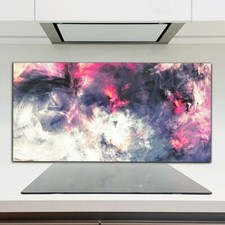 Abstrakte Malerei K&uuml;nstlerisch K&uuml;chenr&uuml;ckwand Spritzschutz auf Glas ESG 120x60