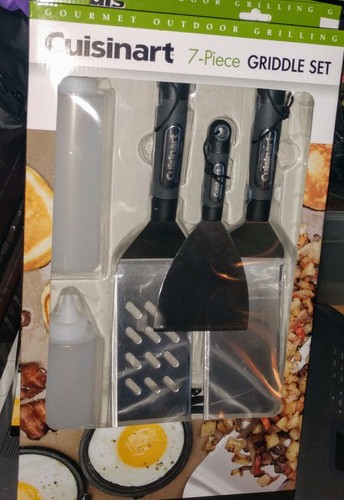 NEW Cuisinart 7 Piece Griddle Set Outdoor BBQ Grilling Camping Cooking - Picture 10 of 12
