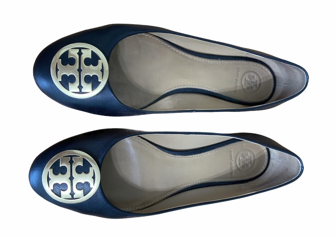 Tory Burch Benton Ballet Flats Black Nappa Leather Size 7 | eBay