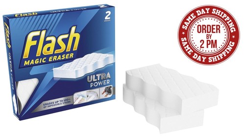 Flash Magic 2 Eraser Ultra Power Re-Usable Sponge Remover Stain Scuffs Cleaning - Picture 1 of 6