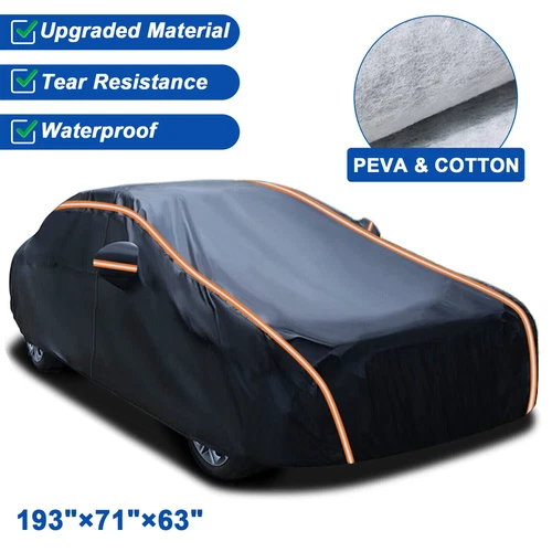 Car Cover for Sedan 193'' Waterproof Full Cover Protection All Weather Outdoor